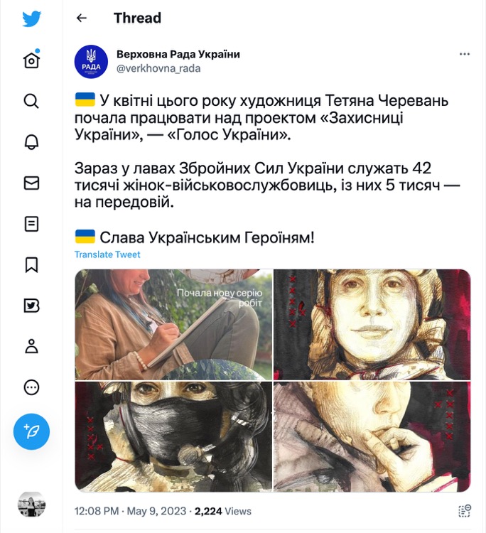 Ukrainian parlament twitter post about project